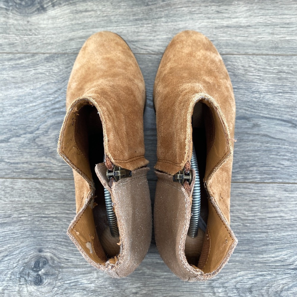 Frye & Co Suede Leather‎ Caden Slip On Ankle Bootie Block Heels Women's Size 8 - Picture 6 of 11